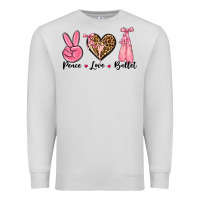 Dove Grey peace love ballet Premium Sweatshirt - NancyCooperArtShop
