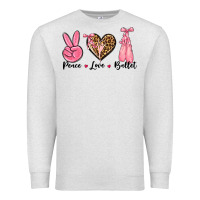 Oatmeal Heather peace love ballet Premium Sweatshirt - NancyCooperArtShop