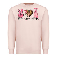 Pale Pink peace love ballet Premium Sweatshirt - NancyCooperArtShop