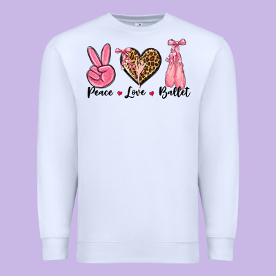 Peace Love Ballet Premium Sweatshirt Designed By Nancycooperartshop