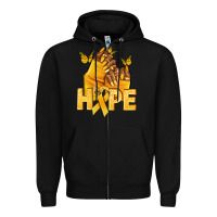 Black hope yellowribbonchildhood cancer nails Zipper Hoodie - NancyCooperArtShop