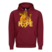 Burgundy hope yellowribbonchildhood cancer nails Zipper Hoodie - NancyCooperArtShop