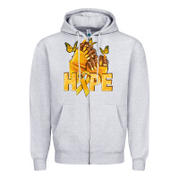 Heather Grey hope yellowribbonchildhood cancer nails Zipper Hoodie - NancyCooperArtShop