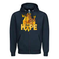 Navy hope yellowribbonchildhood cancer nails Zipper Hoodie - NancyCooperArtShop