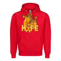 Red hope yellowribbonchildhood cancer nails Zipper Hoodie - NancyCooperArtShop