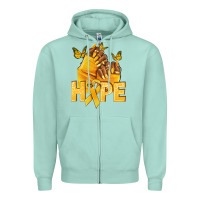 Seafoam hope yellowribbonchildhood cancer nails Zipper Hoodie - NancyCooperArtShop