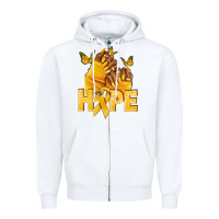 White hope yellowribbonchildhood cancer nails Zipper Hoodie - NancyCooperArtShop