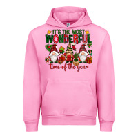 Fuchsia Pink It's the most wonderful time of the year Urban Hoodie - NancyCooperArtShop