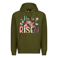Army Green he is risen Premium Hoodie - Artiststas