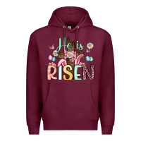 Burgundy he is risen Premium Hoodie - Artiststas