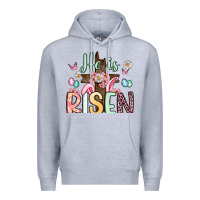 Heather Grey he is risen Premium Hoodie - Artiststas