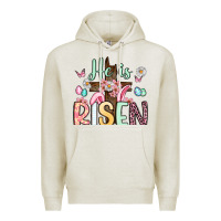 Oatmeal Heather he is risen Premium Hoodie - Artiststas