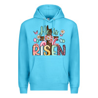 Ocean Blue he is risen Premium Hoodie - Artiststas