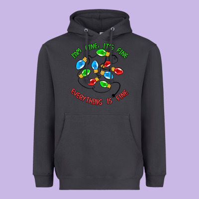 I'm Fine It's Fine Everything Is Fine Heavyweight Hoodie Designed By Maliassmallbusiness
