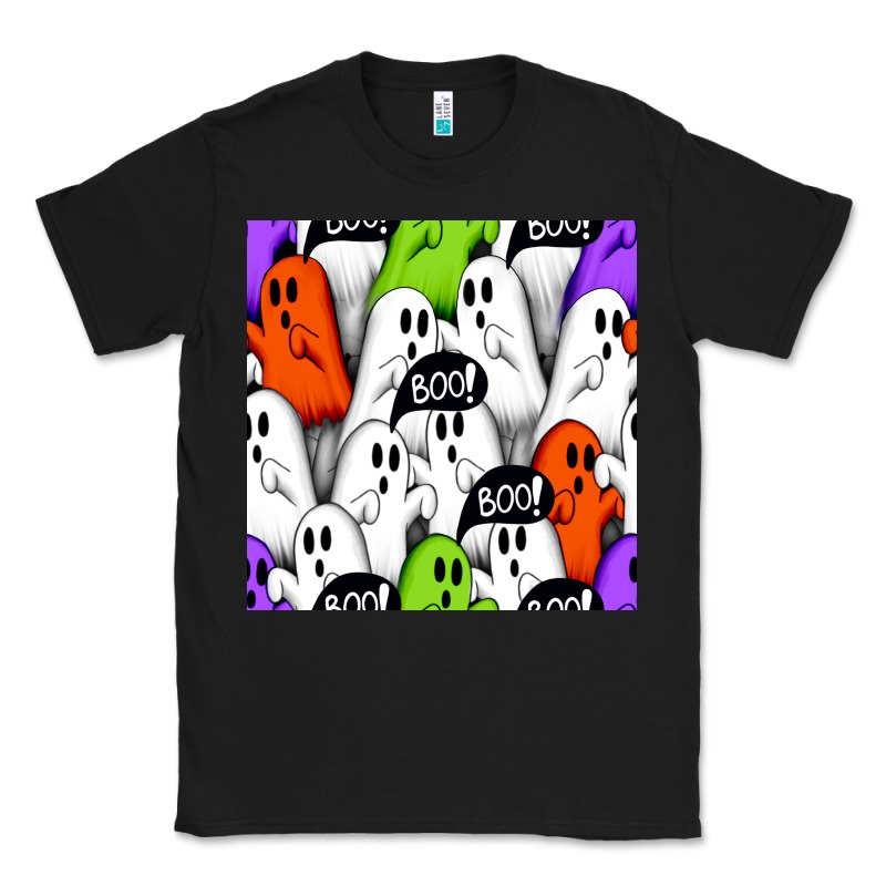 Boo Ghosts Seamless Pattern Classic Tee by BundleAndBundleShop | Teevron