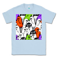 Dusty Blue boo ghosts seamless pattern Classic Tee - BundleAndBundleShop