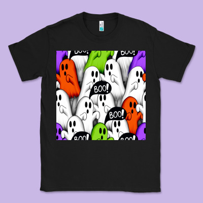Boo Ghosts Seamless Pattern Classic Tee Designed By Bundleandbundleshop