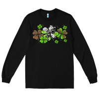 Black Western Cowhide Leopard Glitter Shamrocks Long Sleeve Tee - Jasminsmagicworld