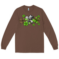 Chestnut Western Cowhide Leopard Glitter Shamrocks Long Sleeve Tee - Jasminsmagicworld