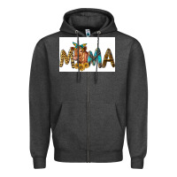 Charcoal Heather Western Cow Red Angus Mama Zipper Hoodie - LillyAllenDesigns