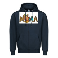 Navy Western Cow Red Angus Mama Zipper Hoodie - LillyAllenDesigns