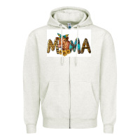 Oatmeal Heather Western Cow Red Angus Mama Zipper Hoodie - LillyAllenDesigns