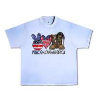 Grape Ice peace love america Urban Heavy Tee - CowhideDigitalArt