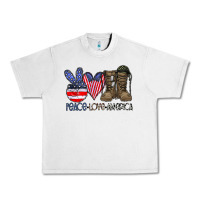 Lunar Rock peace love america Urban Heavy Tee - CowhideDigitalArt