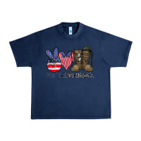 Navy peace love america Urban Heavy Tee - CowhideDigitalArt
