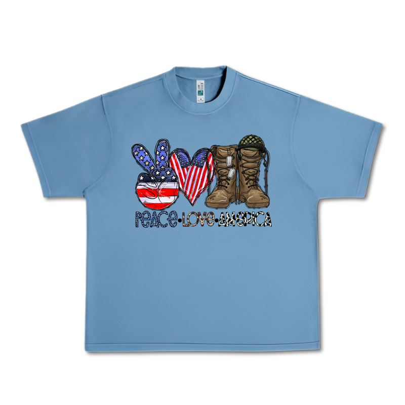 Peace Love America Urban Heavy Tee by CowhideDigitalArt | Teevron