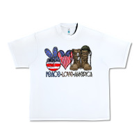 White peace love america Urban Heavy Tee - CowhideDigitalArt