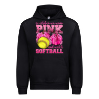 Black In October We Wear Pink and Watch Softball Urban Hoodie - texasbilliewilder