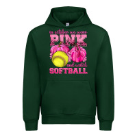Forest Green In October We Wear Pink and Watch Softball Urban Hoodie - texasbilliewilder