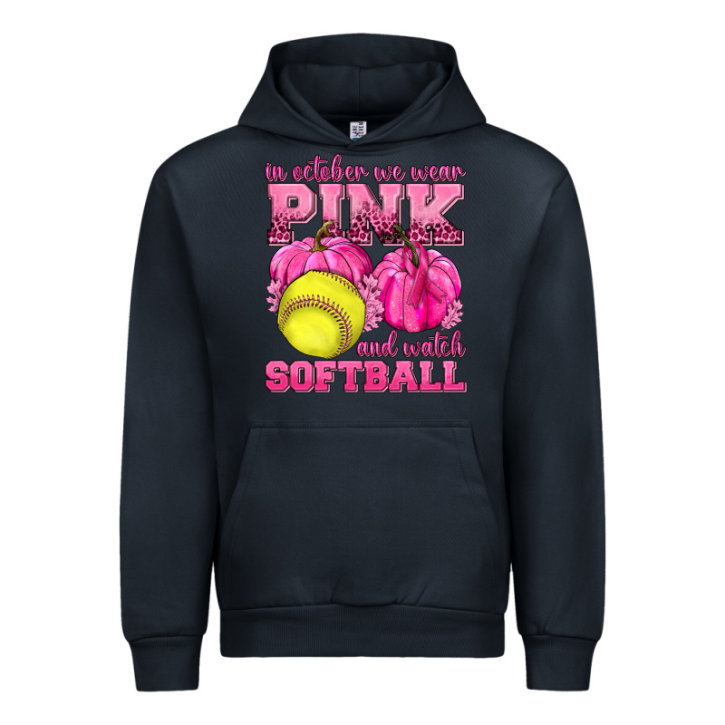 In October We Wear Pink And Watch Softball Urban Hoodie by texasbilliewilder | Teevron