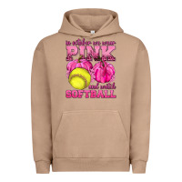 Pigment Burro In October We Wear Pink and Watch Softball Urban Hoodie - texasbilliewilder