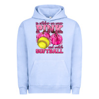 Pigment Grape Ice In October We Wear Pink and Watch Softball Urban Hoodie - texasbilliewilder