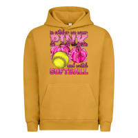 Pigment Peanut Butter In October We Wear Pink and Watch Softball Urban Hoodie - texasbilliewilder