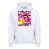 White In October We Wear Pink and Watch Softball Urban Hoodie - texasbilliewilder