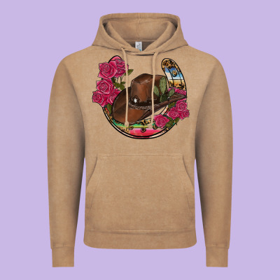 Western Serape Horseshoe Vintage Hoodie Designed By Ranaportraitstore