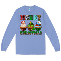 Colony Blue merry christmas with cupcakes Long Sleeve Tee - AdoDesignShop