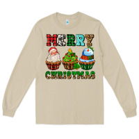 Mushroom merry christmas with cupcakes Long Sleeve Tee - AdoDesignShop