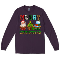 Plum merry christmas with cupcakes Long Sleeve Tee - AdoDesignShop