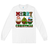 White merry christmas with cupcakes Long Sleeve Tee - AdoDesignShop