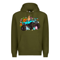 Army Green monster truck easter Premium Hoodie - Artiststas