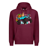 Burgundy monster truck easter Premium Hoodie - Artiststas