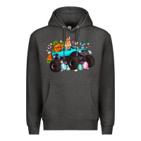 Charcoal Heather monster truck easter Premium Hoodie - Artiststas