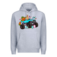 Heather Grey monster truck easter Premium Hoodie - Artiststas