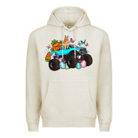 Oatmeal Heather monster truck easter Premium Hoodie - Artiststas