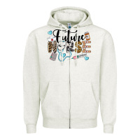 Oatmeal Heather Western Future Nurse Zipper Hoodie - LillyAllenDesigns