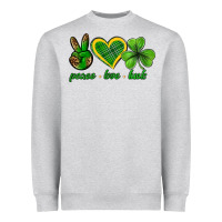 Peace Love Luck St. Patricks Day Nepeace Love Luck Heavyweight Sweatshirt | Teevron